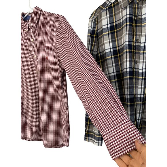 Lot of 2 Chaps Red & Faded Glory Plaid Flannel Button-Up Shirts S GUC 8870 - Picture 9 of 13